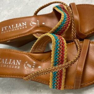 Italian Shoemakers Slide On Wedge Sandals
